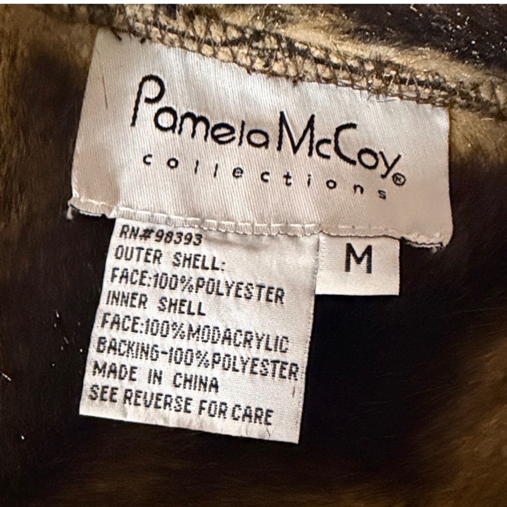 Long Black Coat with Brown Fur Trim - Picture 6 of 8